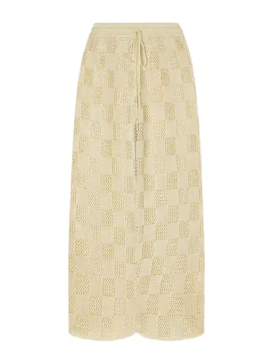 Calle Del Mar Checked Woven Wide-leg Pants | Thumbnail 1 Calle Del Mar Checked Woven Wide-leg Pants | Thumbnail 1