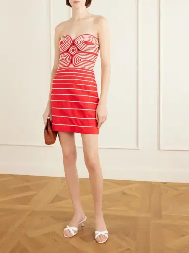 ANDRES OTALORA Muy Poetica Cut-out Embroidered Linen Mini Dress | Thumbnail 2 ANDRES OTALORA Muy Poetica Cut-out Embroidered Linen Mini Dress | Thumbnail 2