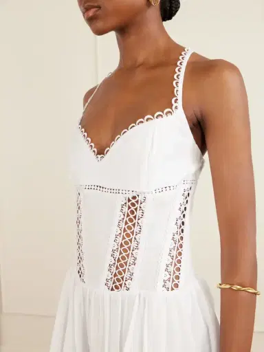 Charo Ruiz Gardenia Lace-trimmed Cotton-blend Poplin Mini Dress | Thumbnail 4 Charo Ruiz Gardenia Lace-trimmed Cotton-blend Poplin Mini Dress | Thumbnail 4
