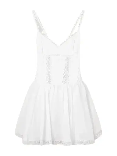 Charo Ruiz Gardenia Lace-trimmed Cotton-blend Poplin Mini Dress | Thumbnail 1 Charo Ruiz Gardenia Lace-trimmed Cotton-blend Poplin Mini Dress | Thumbnail 1