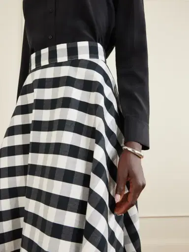 Marta Ferri Vichy Cotton-blend Maxi Skirt | Thumbnail 4 Marta Ferri Vichy Cotton-blend Maxi Skirt | Thumbnail 4
