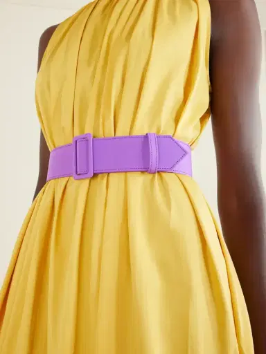 Marta Ferri Camogli Belted Ruched Grosgrain-trimmed Cotton-poplin Halterneck Midi Dress | Thumbnail 5 Marta Ferri Camogli Belted Ruched Grosgrain-trimmed Cotton-poplin Halterneck Midi Dress | Thumbnail 5