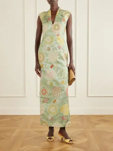 Marta Ferri Praga Embroidered Woven Midi Dress | Thumbnail 2 Marta Ferri Praga Embroidered Woven Midi Dress | Thumbnail 2