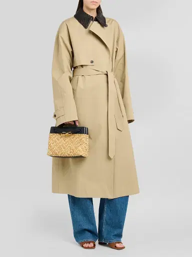 Bottega Veneta Women's Andiamo Small Leather & Raffia Top Handle Bag | Thumbnail 3 Bottega Veneta Women's Andiamo Small Leather & Raffia Top Handle Bag | Thumbnail 3