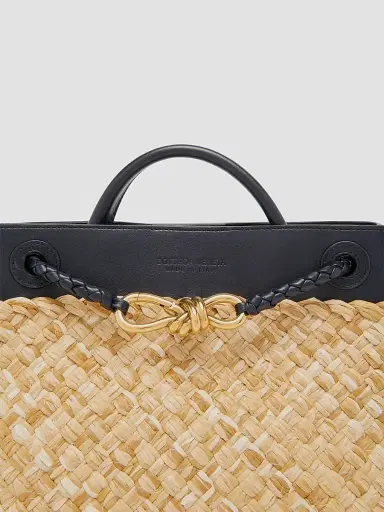Bottega Veneta Women's Andiamo Small Leather & Raffia Top Handle Bag | Thumbnail 5 Bottega Veneta Women's Andiamo Small Leather & Raffia Top Handle Bag | Thumbnail 5