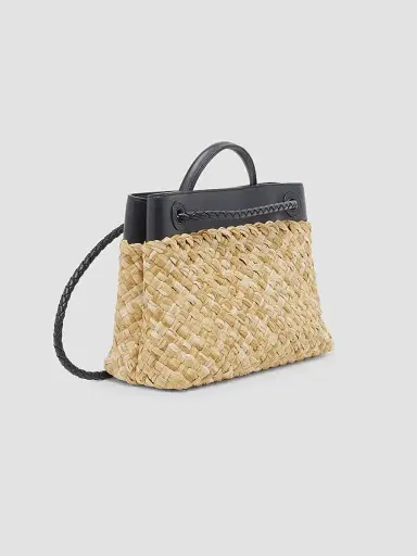 Bottega Veneta Women's Andiamo Small Leather & Raffia Top Handle Bag | Thumbnail 6 Bottega Veneta Women's Andiamo Small Leather & Raffia Top Handle Bag | Thumbnail 6