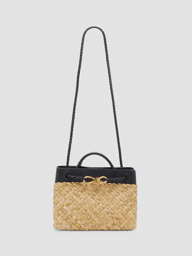 Bottega Veneta Women's Andiamo Small Leather & Raffia Top Handle Bag | Thumbnail 8 Bottega Veneta Women's Andiamo Small Leather & Raffia Top Handle Bag | Thumbnail 8