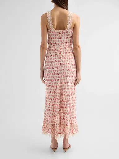 Cinq à Sept Women's Stevie Ikat Roses Midi-Dress - Gardenia Multi | Thumbnail 3 Cinq à Sept Women's Stevie Ikat Roses Midi-Dress - Gardenia Multi | Thumbnail 3