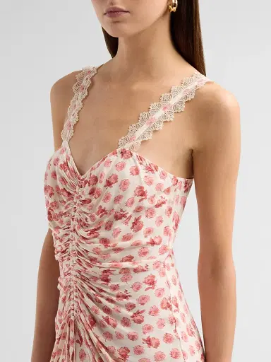 Cinq à Sept Women's Stevie Ikat Roses Midi-Dress - Gardenia Multi | Thumbnail 5 Cinq à Sept Women's Stevie Ikat Roses Midi-Dress - Gardenia Multi | Thumbnail 5