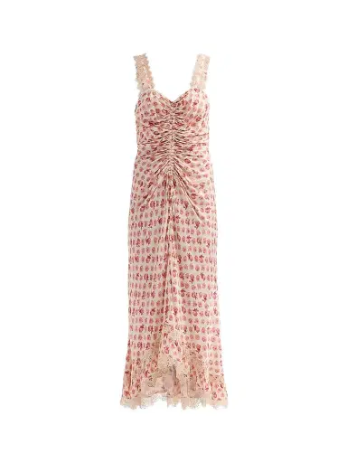 Cinq à Sept Women's Stevie Ikat Roses Midi-Dress - Gardenia Multi | Thumbnail 1 Cinq à Sept Women's Stevie Ikat Roses Midi-Dress - Gardenia Multi | Thumbnail 1