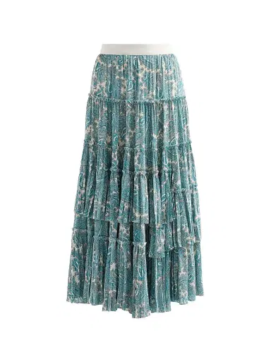 Cinq à Sept Women's Hendrix Paisley Orianna Maxi Skirt - Gardenia Blue Graphite | Thumbnail 1 Cinq à Sept Women's Hendrix Paisley Orianna Maxi Skirt - Gardenia Blue Graphite | Thumbnail 1