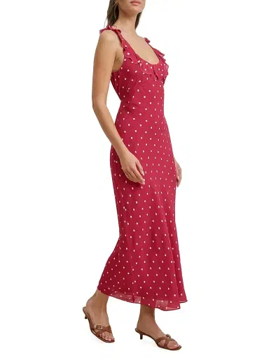 Favorite Daughter Women's The Blossom Ruffle Polka Dot Midi-Dress | Thumbnail 4 Favorite Daughter Women's The Blossom Ruffle Polka Dot Midi-Dress | Thumbnail 4
