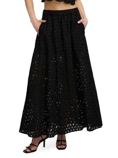 Favorite Daughter Women's The Pretty Please Eyelet Maxi Skirt - Black - Size XL | Thumbnail 4 Favorite Daughter Women's The Pretty Please Eyelet Maxi Skirt - Black - Size XL | Thumbnail 4