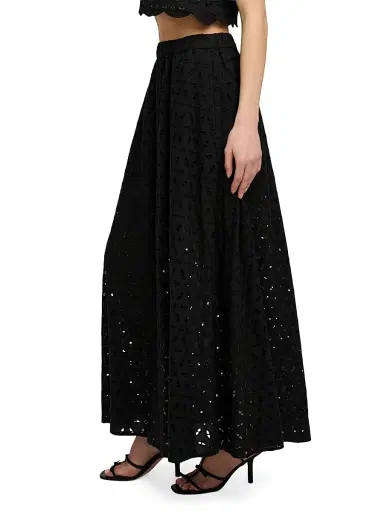 Favorite Daughter Women's The Pretty Please Eyelet Maxi Skirt - Black - Size XL | Thumbnail 5 Favorite Daughter Women's The Pretty Please Eyelet Maxi Skirt - Black - Size XL | Thumbnail 5