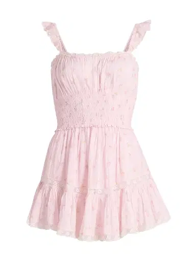 LoveShackFancy Women's Maralina Floral Cotton Minidress - Sweet Nectar | Thumbnail 1 LoveShackFancy Women's Maralina Floral Cotton Minidress - Sweet Nectar | Thumbnail 1