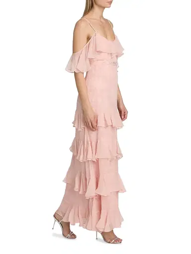 LoveShackFancy Women's Laelia Rose-Print Ruffled Silk Maxi Dress - Pale Mauve | Thumbnail 2 LoveShackFancy Women's Laelia Rose-Print Ruffled Silk Maxi Dress - Pale Mauve | Thumbnail 2