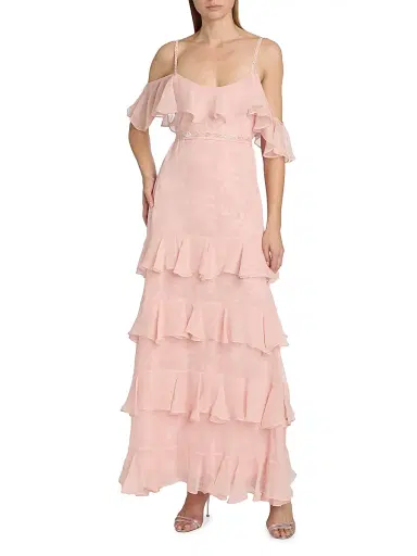 LoveShackFancy Women's Laelia Rose-Print Ruffled Silk Maxi Dress - Pale Mauve | Thumbnail 3 LoveShackFancy Women's Laelia Rose-Print Ruffled Silk Maxi Dress - Pale Mauve | Thumbnail 3