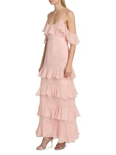 LoveShackFancy Women's Laelia Rose-Print Ruffled Silk Maxi Dress - Pale Mauve | Thumbnail 4 LoveShackFancy Women's Laelia Rose-Print Ruffled Silk Maxi Dress - Pale Mauve | Thumbnail 4