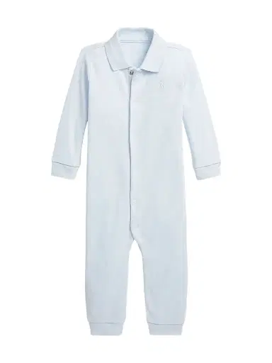 Polo Ralph Lauren Baby Boy's Cotton Polo Coverall - Beryl Blue | Thumbnail 1 Polo Ralph Lauren Baby Boy's Cotton Polo Coverall - Beryl Blue | Thumbnail 1