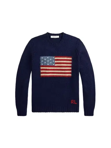 Ralph Lauren Purple Label Men's American Flag Cashmere Pullover Sweater - Classic Chairman Navy - Size XXL | Thumbnail 1 Ralph Lauren Purple Label Men's American Flag Cashmere Pullover Sweater - Classic Chairman Navy - Size XXL | Thumbnail 1