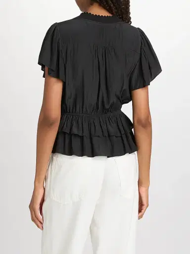 Ramy Brook Women's Emberly Chiffon Tiered Blouse - Black - Size XS | Thumbnail 5 Ramy Brook Women's Emberly Chiffon Tiered Blouse - Black - Size XS | Thumbnail 5