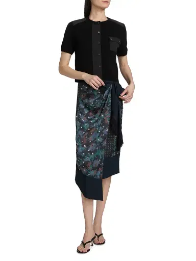 3.1 Phillip Lim Women's Desert Printed Embellished Midi-Wrap Skirt - Midnight Multi | Thumbnail 2 3.1 Phillip Lim Women's Desert Printed Embellished Midi-Wrap Skirt - Midnight Multi | Thumbnail 2