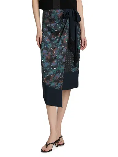3.1 Phillip Lim Women's Desert Printed Embellished Midi-Wrap Skirt - Midnight Multi | Thumbnail 3 3.1 Phillip Lim Women's Desert Printed Embellished Midi-Wrap Skirt - Midnight Multi | Thumbnail 3