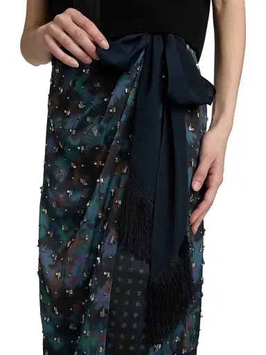 3.1 Phillip Lim Women's Desert Printed Embellished Midi-Wrap Skirt - Midnight Multi | Thumbnail 6 3.1 Phillip Lim Women's Desert Printed Embellished Midi-Wrap Skirt - Midnight Multi | Thumbnail 6