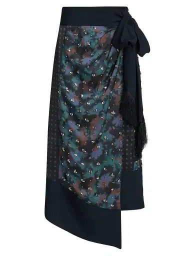 3.1 Phillip Lim Women's Desert Printed Embellished Midi-Wrap Skirt - Midnight Multi | Thumbnail 1 3.1 Phillip Lim Women's Desert Printed Embellished Midi-Wrap Skirt - Midnight Multi | Thumbnail 1
