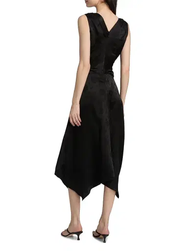 3.1 Phillip Lim Women's Handkerchief Hem Silk-Blend Midi-Dress - Black | Thumbnail 5 3.1 Phillip Lim Women's Handkerchief Hem Silk-Blend Midi-Dress - Black | Thumbnail 5
