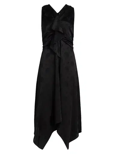 3.1 Phillip Lim Women's Handkerchief Hem Silk-Blend Midi-Dress - Black | Thumbnail 1 3.1 Phillip Lim Women's Handkerchief Hem Silk-Blend Midi-Dress - Black | Thumbnail 1