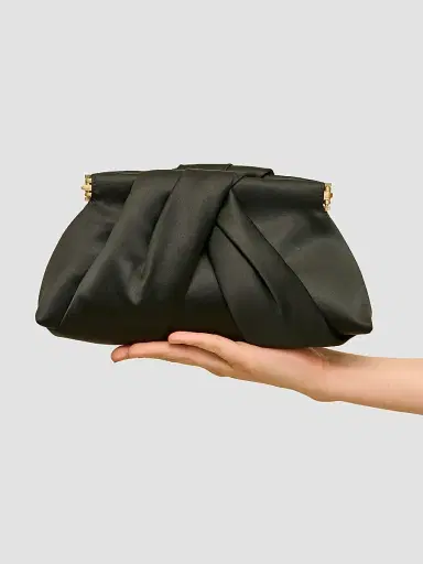 Cult Gaia Women's Lia Mini Pleated Satin Clutch | Thumbnail 3 Cult Gaia Women's Lia Mini Pleated Satin Clutch | Thumbnail 3