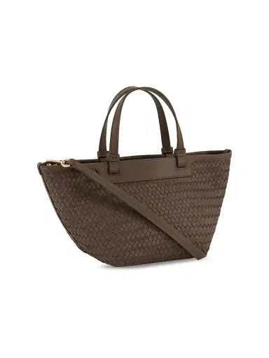 Vince Women's Marin Mini Woven Leather Tote Bag - Date | Thumbnail 3 Vince Women's Marin Mini Woven Leather Tote Bag - Date | Thumbnail 3
