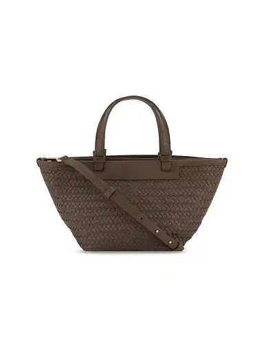 Vince Women's Marin Mini Woven Leather Tote Bag - Date | Thumbnail 4 Vince Women's Marin Mini Woven Leather Tote Bag - Date | Thumbnail 4