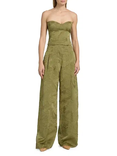 Ulla Johnson Women's Heelen Crinkled Satin Crop Bustier Top | Thumbnail 2 Ulla Johnson Women's Heelen Crinkled Satin Crop Bustier Top | Thumbnail 2