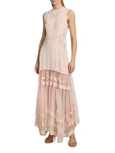 Ulla Johnson Women's Florence Embroidered Silk & Tulle Maxi Dress | Thumbnail 3 Ulla Johnson Women's Florence Embroidered Silk & Tulle Maxi Dress | Thumbnail 3