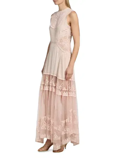 Ulla Johnson Women's Florence Embroidered Silk & Tulle Maxi Dress | Thumbnail 4 Ulla Johnson Women's Florence Embroidered Silk & Tulle Maxi Dress | Thumbnail 4