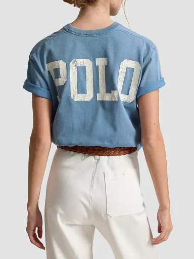 Polo Ralph Lauren Women's Logo Cotton Jersey T-Shirt - Camp Blue | Thumbnail 3 Polo Ralph Lauren Women's Logo Cotton Jersey T-Shirt - Camp Blue | Thumbnail 3