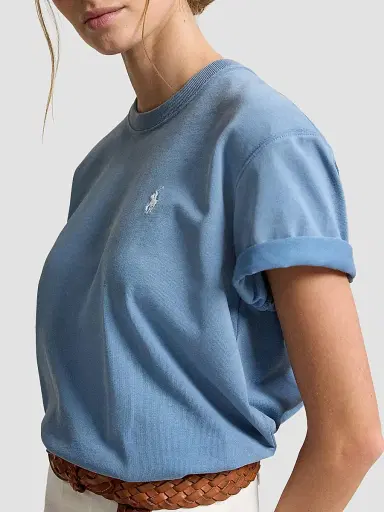 Polo Ralph Lauren Women's Logo Cotton Jersey T-Shirt - Camp Blue | Thumbnail 5 Polo Ralph Lauren Women's Logo Cotton Jersey T-Shirt - Camp Blue | Thumbnail 5
