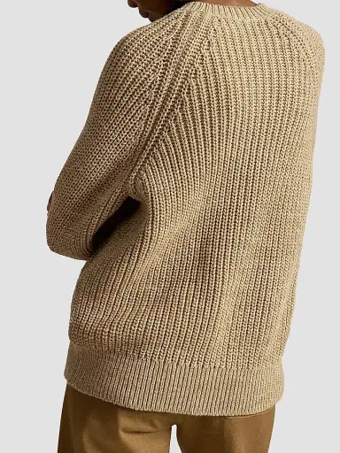 Polo Ralph Lauren Women's Raglan-Sleeve Cotton Cardigan - Tan Heather | Thumbnail 3 Polo Ralph Lauren Women's Raglan-Sleeve Cotton Cardigan - Tan Heather | Thumbnail 3