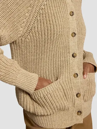 Polo Ralph Lauren Women's Raglan-Sleeve Cotton Cardigan - Tan Heather | Thumbnail 6 Polo Ralph Lauren Women's Raglan-Sleeve Cotton Cardigan - Tan Heather | Thumbnail 6