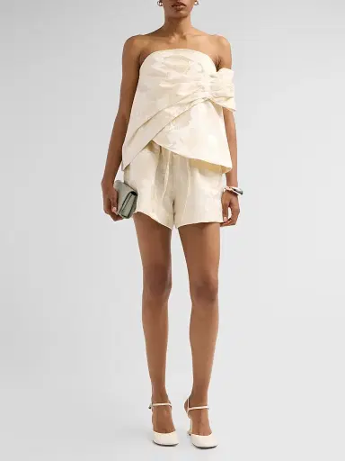 Simone Rocha Women's Gathered Flower Sash Top - Cream | Thumbnail 2 Simone Rocha Women's Gathered Flower Sash Top - Cream | Thumbnail 2
