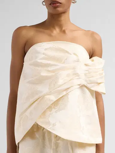 Simone Rocha Women's Gathered Flower Sash Top - Cream | Thumbnail 5 Simone Rocha Women's Gathered Flower Sash Top - Cream | Thumbnail 5