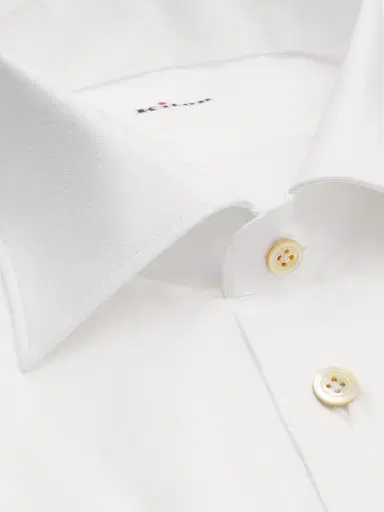 Kiton Men's Cotton Classic-Fit Dress Shirt - White | Thumbnail 2 Kiton Men's Cotton Classic-Fit Dress Shirt - White | Thumbnail 2