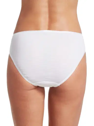 Hanro Women's Cotton Seamless High-Cut Full Brief - White | Thumbnail 3 Hanro Women's Cotton Seamless High-Cut Full Brief - White | Thumbnail 3