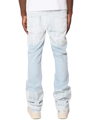Purple Brand Men's Tie Dye Distressed Mid-Rise Flared Jeans - Super Light Indigo | Thumbnail 2 Purple Brand Men's Tie Dye Distressed Mid-Rise Flared Jeans - Super Light Indigo | Thumbnail 2