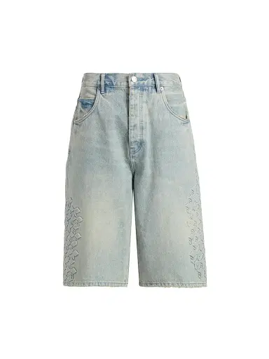 Purple Brand Men's Monogram Embossed Cotton Shorts | Thumbnail 1 Purple Brand Men's Monogram Embossed Cotton Shorts | Thumbnail 1