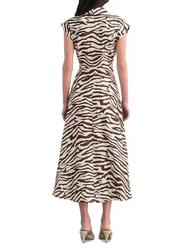 Toccin Women's Serena Printed Midi Shirtdress - Natural Zebra - Size 10 | Thumbnail 5 Toccin Women's Serena Printed Midi Shirtdress - Natural Zebra - Size 10 | Thumbnail 5