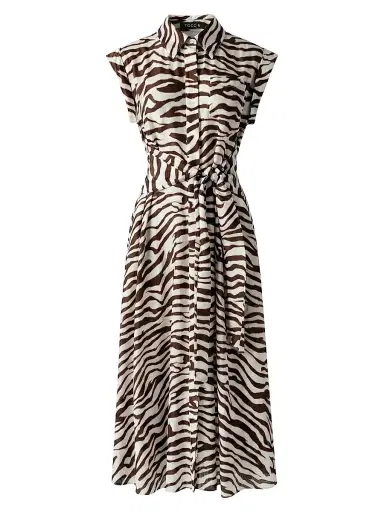 Toccin Women's Serena Printed Midi Shirtdress - Natural Zebra - Size 10 | Thumbnail 1 Toccin Women's Serena Printed Midi Shirtdress - Natural Zebra - Size 10 | Thumbnail 1