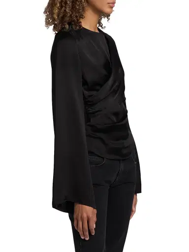 Isabel Marant Women's Neame Draped Flare Sleeve Top - Black | Thumbnail 4 Isabel Marant Women's Neame Draped Flare Sleeve Top - Black | Thumbnail 4